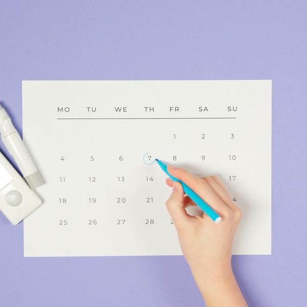 A calendar with a circle marked on each day, symbolizing a consistent daily routine.